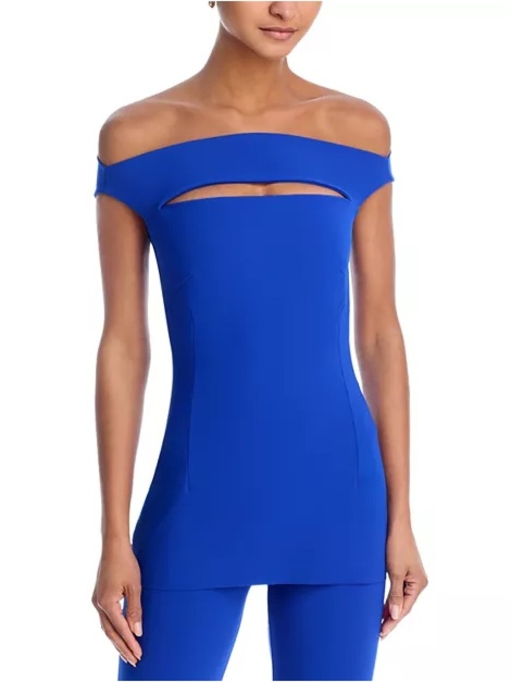 Chiara Boni La Petite Robe Karen Off The Shoulder Cut Out Top Royal blue size 44